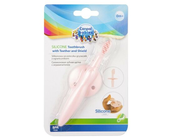 Детская зубная щетка Canpol babies с ограничителем - розовая (51/500_pin), изображение 6 Детская зубная щетка Canpol babies с ограничителем - розовая (51/500_pin), изображение 6