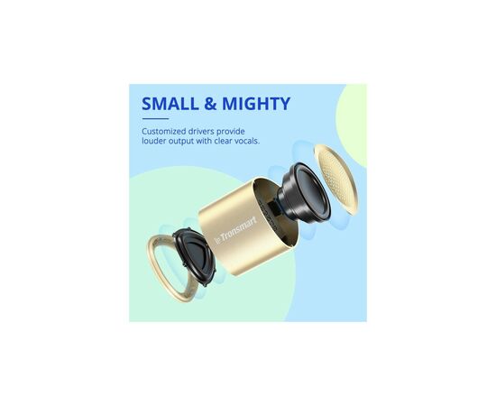 Акустическая система Tronsmart Nimo Mini Speaker Gold (985908), изображение 7 Акустическая система Tronsmart Nimo Mini Speaker Gold (985908), изображение 7