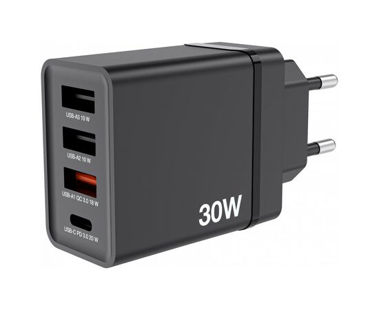 Зарядное устройство Verbatim USB 30W PD3.0 4-ports black (49700), изображение 4 Зарядное устройство Verbatim USB 30W PD3.0 4-ports black (49700), изображение 4