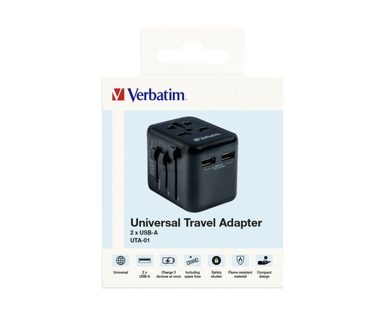 Зарядний пристрій Verbatim UTA-01 (2xUSB) (49543), зображення 12 Зарядний пристрій Verbatim UTA-01 (2xUSB) (49543), зображення 12