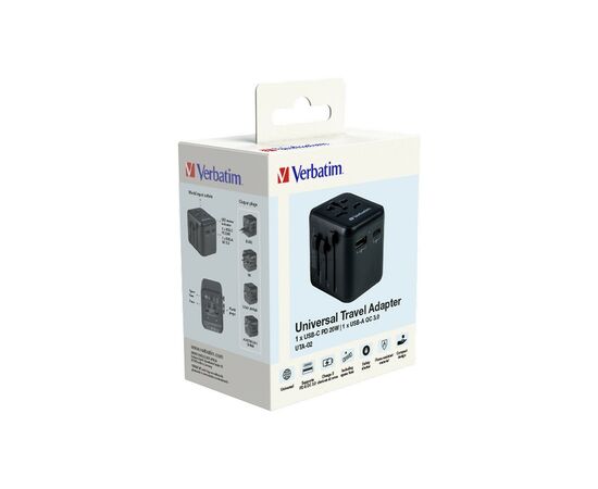 Зарядний пристрій Verbatim UTA-02 PD20W (USB-A /USB-C) (49544), зображення 7 Зарядний пристрій Verbatim UTA-02 PD20W (USB-A /USB-C) (49544), зображення 7