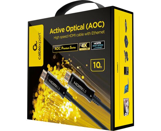 Кабель мультимедийный HDMI to HDMI 15.0m AOC V2.0 4К60Hz Cablexpert (CCBP-HDMI-AOC-15M), изображение 2 Кабель мультимедийный HDMI to HDMI 15.0m AOC V2.0 4К60Hz Cablexpert (CCBP-HDMI-AOC-15M), изображение 2