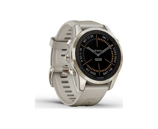 Смарт-часы Garmin fenix 7S Pro Saph Solar, Sft Gld SS w/Lmestn Lthr, Excl, GPS (010-02776-30), изображение 3 Смарт-часы Garmin fenix 7S Pro Saph Solar, Sft Gld SS w/Lmestn Lthr, Excl, GPS (010-02776-30), изображение 3