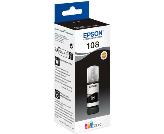 Контейнер с чернилами Epson 108 EcoTank L8050/L18050 black (C13T09C14A)