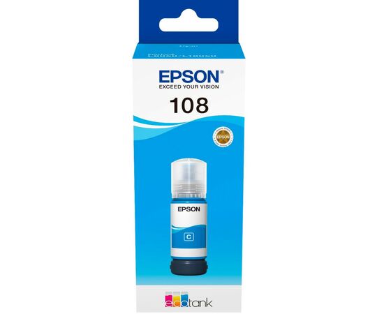 Контейнер с чернилами Epson 108 EcoTank L8050/L18050 cyan (C13T09C24A), изображение 2 Контейнер с чернилами Epson 108 EcoTank L8050/L18050 cyan (C13T09C24A), изображение 2