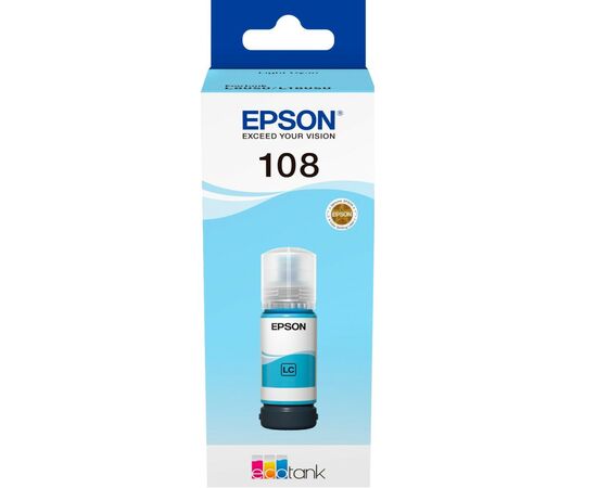 Контейнер с чернилами Epson 108 EcoTank L8050/L18050 light cyan (C13T09C54A), изображение 2 Контейнер с чернилами Epson 108 EcoTank L8050/L18050 light cyan (C13T09C54A), изображение 2