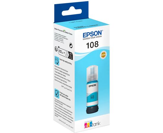 Контейнер с чернилами Epson 108 EcoTank L8050/L18050 light cyan (C13T09C54A)