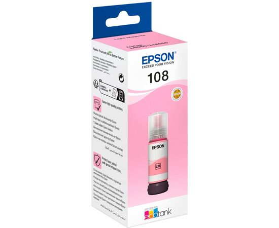 Контейнер с чернилами Epson 108 EcoTank L8050/L18050 light magenta (C13T09C64A)