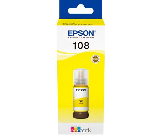 Контейнер з чорнилом Epson 108 EcoTank L8050/L18050 yellow (C13T09C44A), зображення 2 Контейнер з чорнилом Epson 108 EcoTank L8050/L18050 yellow (C13T09C44A), зображення 2