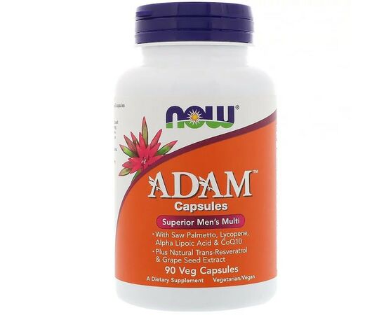 Мультивитамин Now Foods Супер Мультивитамины для Мужчин, Adam, 90 растительных ка (NOW-03878)