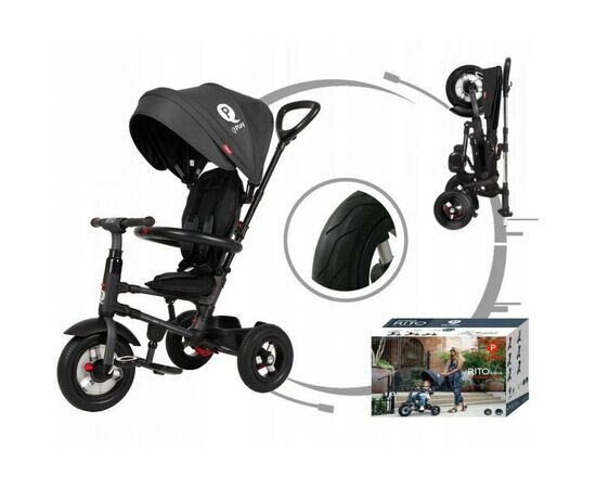Детский велосипед QPlay Rito Rubber Black складаний триколісний (S380-10BlackRubber), изображение 4 Детский велосипед QPlay Rito Rubber Black складаний триколісний (S380-10BlackRubber), изображение 4