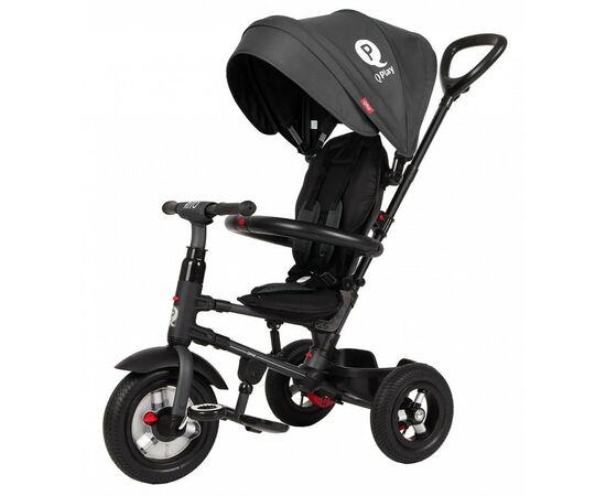 Детский велосипед QPlay Rito Rubber Black складаний триколісний (S380-10BlackRubber)