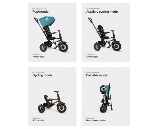 Детский велосипед QPlay Rito Rubber Grey складаний триколісний (S380-10GreyRubber), изображение 5 Детский велосипед QPlay Rito Rubber Grey складаний триколісний (S380-10GreyRubber), изображение 5