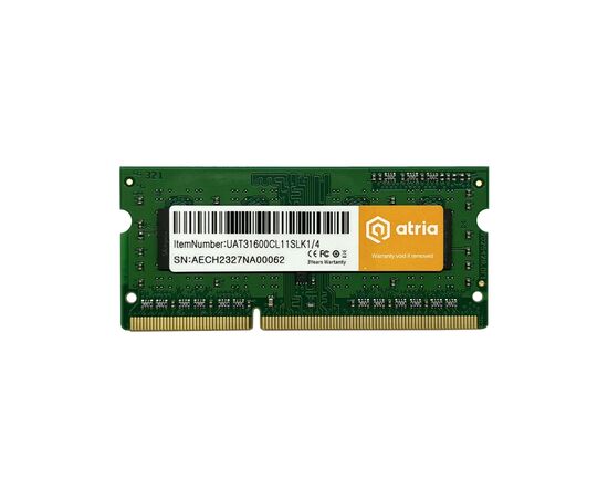 Модуль памяти для ноутбука SoDIMM DDR3 4GB 1600 MHz ATRIA (UAT31600CL11SLK1/4)