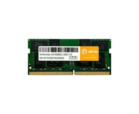 Модуль памяти для ноутбука SoDIMM DDR4 16GB 2666 MHz ATRIA (UAT42666CL19SK1/16)