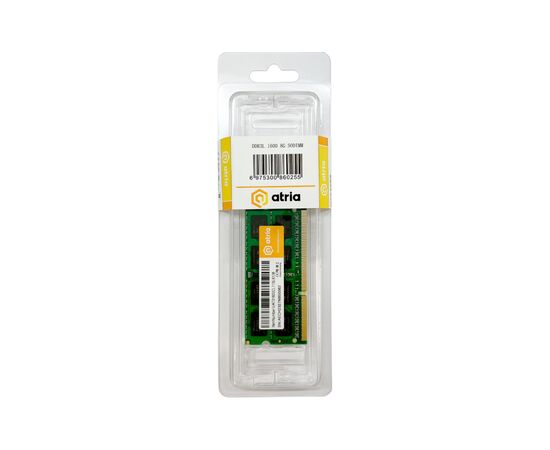 Модуль памяти для ноутбука SoDIMM DDR3 8GB 1600 MHz ATRIA (UAT31600CL11SLK1/8), изображение 3 Модуль памяти для ноутбука SoDIMM DDR3 8GB 1600 MHz ATRIA (UAT31600CL11SLK1/8), изображение 3