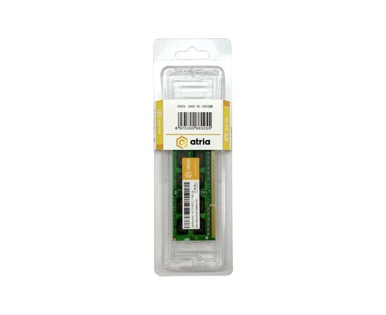 Модуль памяти для ноутбука SoDIMM DDR3 8GB 1600 MHz ATRIA (UAT31600CL11SK1/8), изображение 3 Модуль памяти для ноутбука SoDIMM DDR3 8GB 1600 MHz ATRIA (UAT31600CL11SK1/8), изображение 3