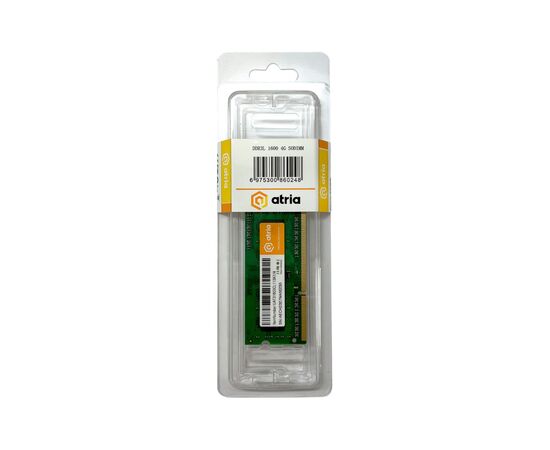 Модуль памяти для ноутбука SoDIMM DDR3 4GB 1600 MHz ATRIA (UAT31600CL11SK1/4), изображение 3 Модуль памяти для ноутбука SoDIMM DDR3 4GB 1600 MHz ATRIA (UAT31600CL11SK1/4), изображение 3
