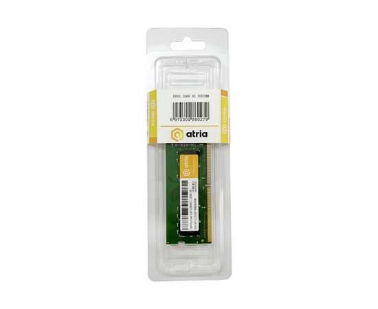Модуль памяти для ноутбука SoDIMM DDR4 8GB 2666 MHz ATRIA (UAT42666CL19SK1/8), изображение 3 Модуль памяти для ноутбука SoDIMM DDR4 8GB 2666 MHz ATRIA (UAT42666CL19SK1/8), изображение 3