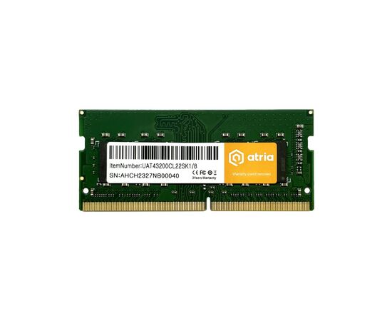 Модуль пам'яті для ноутбука SoDIMM DDR4 8GB 3200 MHz ATRIA (UAT43200CL22SK1/8)