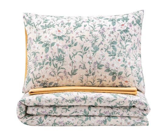 Постільна білизна Ardesto Gloria сатин квіти жовтий полуторний 160х220 (ART1622FW), зображення 3