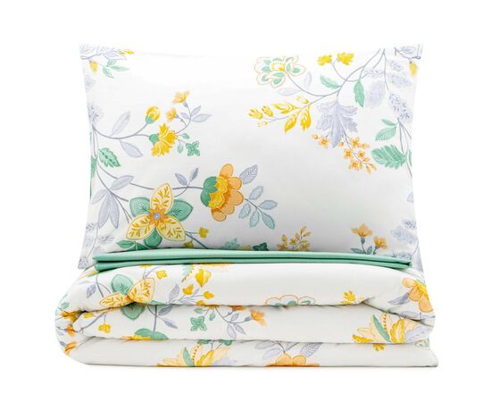 Постельное белье Ardesto Gloria сатин цветы зеленый полуторный 160х220 (ART1622FE), изображение 3