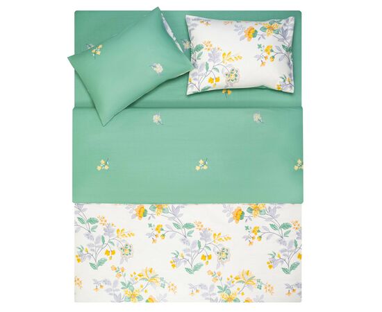 Постельное белье Ardesto Gloria сатин цветы зеленый полуторный 160х220 (ART1622FE), изображение 4