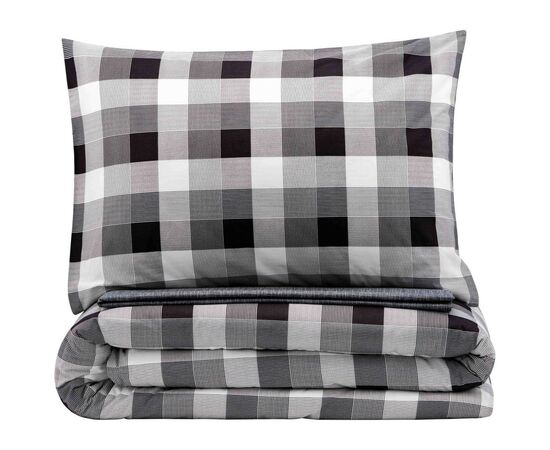 Постельное белье Ardesto Gloria сатин клетка серый полуторный 160х220 (ART1622SR), изображение 3 Постельное белье Ardesto Gloria сатин клетка серый полуторный 160х220 (ART1622SR), изображение 3