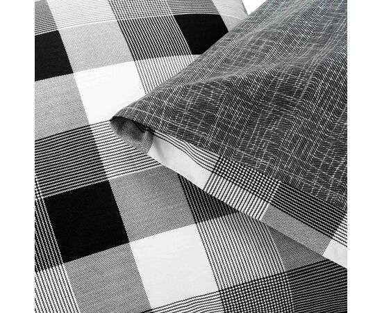 Постельное белье Ardesto Gloria сатин клетка серый полуторный 160х220 (ART1622SR), изображение 7 Постельное белье Ardesto Gloria сатин клетка серый полуторный 160х220 (ART1622SR), изображение 7