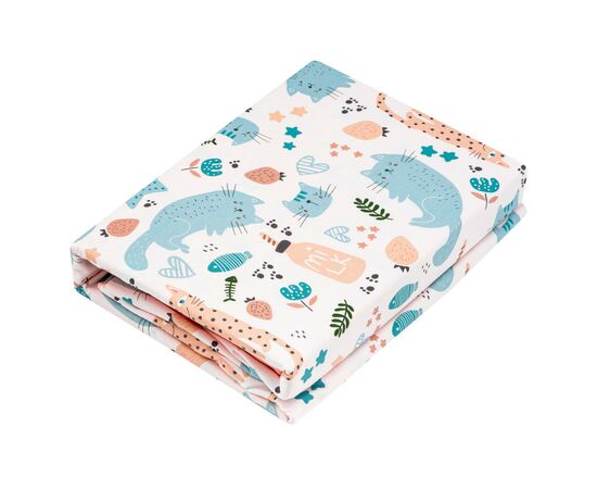 Постельное белье Ardesto Gloria сатин коты персиковый полуторный 160х220 (ART1622CP), изображение 2