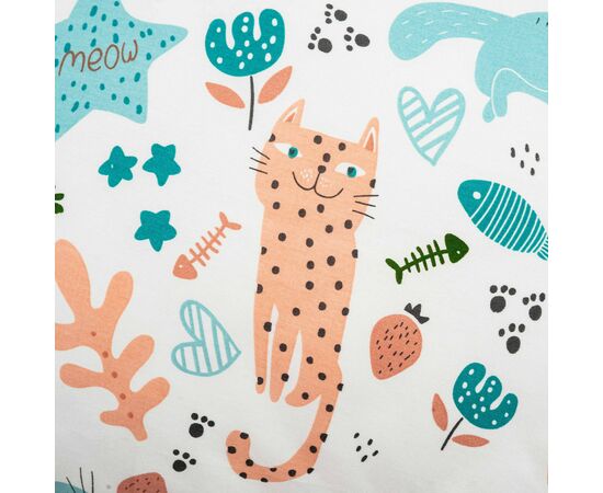 Постельное белье Ardesto Gloria сатин коты персиковый полуторный 160х220 (ART1622CP), изображение 8