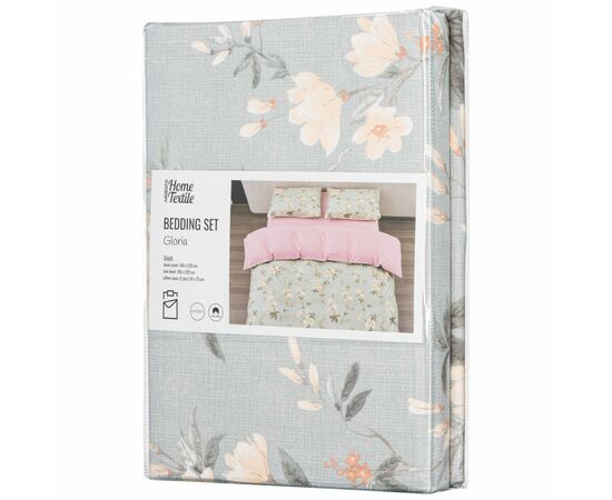 Постельное белье Ardesto Gloria сатин цветы розовый евро 200х220 (ART2022FP), изображение 9