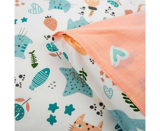 Постельное белье Ardesto Gloria сатин коты персиковый евро 200х220 (ART2022CP), изображение 7