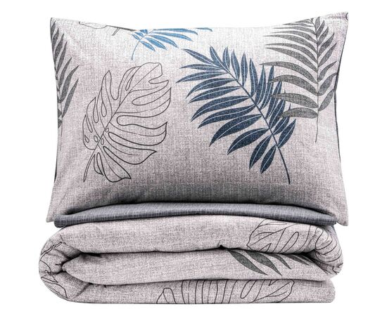 Постельное белье Ardesto Gloria сатин листья серые евро 200х220 (ART2022LR), изображение 3 Постельное белье Ardesto Gloria сатин листья серые евро 200х220 (ART2022LR), изображение 3