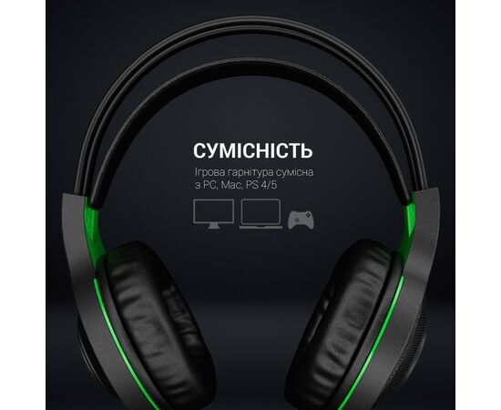 Навушники GamePro Racer HS610G Black-Green (HS610G), зображення 5