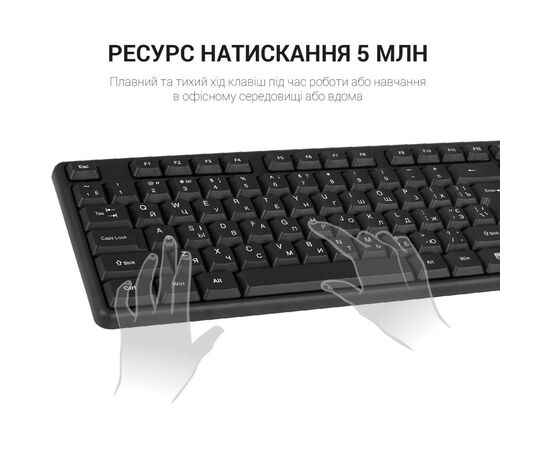 Клавиатура OfficePro SK166 USB Black (SK166), изображение 6