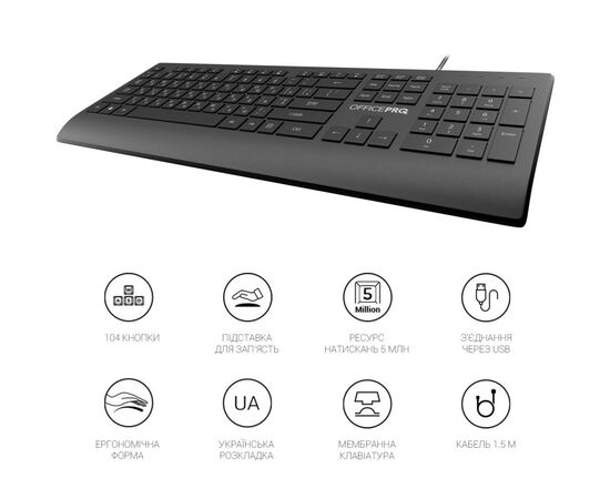 Клавиатура OfficePro SK360 USB Black (SK360), изображение 11 Клавиатура OfficePro SK360 USB Black (SK360), изображение 11