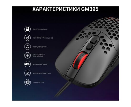 Мышка GamePro GM395 RGB USB Black (GM395), изображение 10 Мышка GamePro GM395 RGB USB Black (GM395), изображение 10