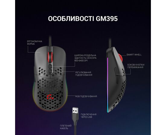 Мышка GamePro GM395 RGB USB Black (GM395), изображение 9 Мышка GamePro GM395 RGB USB Black (GM395), изображение 9