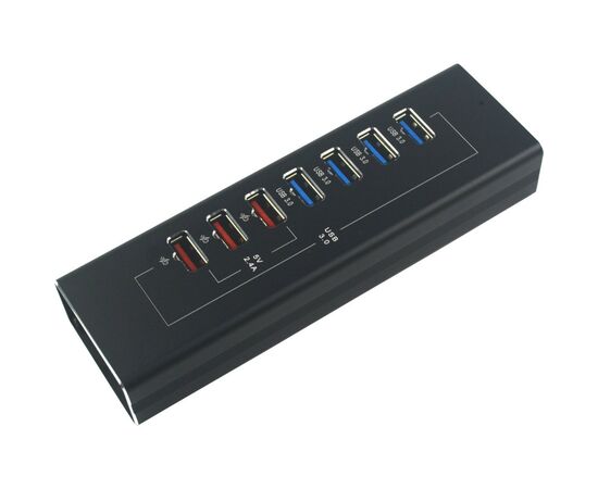 Концентратор ST-Lab 4*USB3.0 data ports + 3*2.4А charge with Power Adaptor metal (DM-UH-P407), изображение 2 Концентратор ST-Lab 4*USB3.0 data ports + 3*2.4А charge with Power Adaptor metal (DM-UH-P407), изображение 2