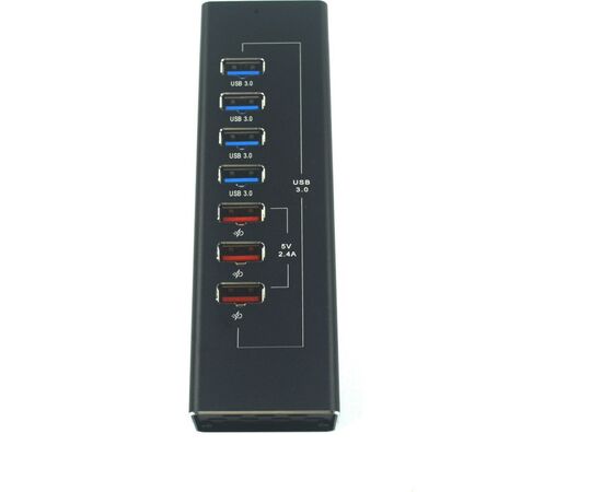 Концентратор ST-Lab 4*USB3.0 data ports + 3*2.4А charge with Power Adaptor metal (DM-UH-P407), изображение 4 Концентратор ST-Lab 4*USB3.0 data ports + 3*2.4А charge with Power Adaptor metal (DM-UH-P407), изображение 4