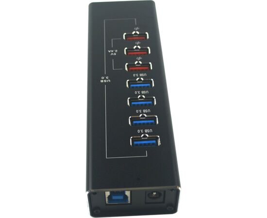 Концентратор ST-Lab 4*USB3.0 data ports + 3*2.4А charge with Power Adaptor metal (DM-UH-P407), изображение 5 Концентратор ST-Lab 4*USB3.0 data ports + 3*2.4А charge with Power Adaptor metal (DM-UH-P407), изображение 5
