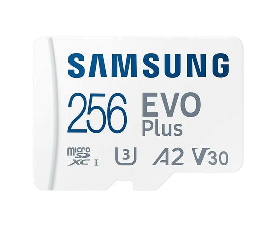 Карта памяти Samsung microSDXC 256GB C10 UHS-I R130MB/s Evo Plus + SD (MB-MC256KA/EU), изображение 2 Карта памяти Samsung microSDXC 256GB C10 UHS-I R130MB/s Evo Plus + SD (MB-MC256KA/EU), изображение 2