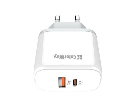 Зарядное устройство ColorWay Power Delivery Port PPS USB (Type-C PD+ USB QC3.0) (45W) white (CW-CHS042PD-WT), изображение 3 Зарядное устройство ColorWay Power Delivery Port PPS USB (Type-C PD+ USB QC3.0) (45W) white (CW-CHS042PD-WT), изображение 3