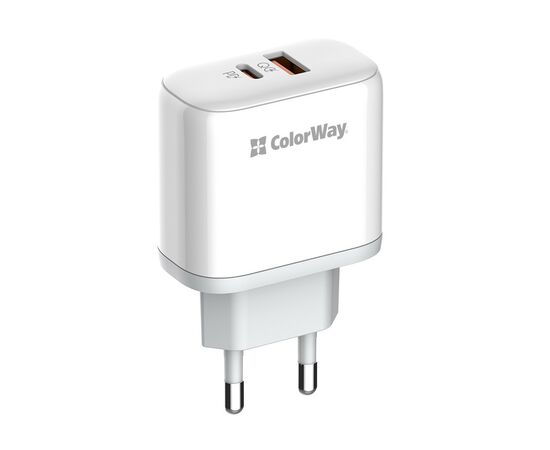 Зарядний пристрій ColorWay Power Delivery Port PPS USB (Type-C PD+ USB QC3.0) (45W) white (CW-CHS042PD-WT)