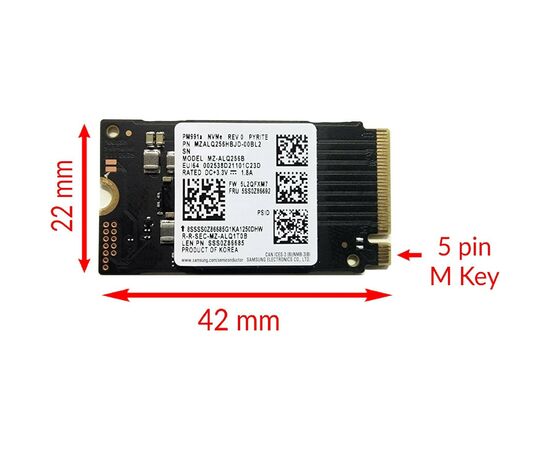 Накопитель SSD M.2 2242 256GB Samsung (MZALQ256HBJD), изображение 2 Накопитель SSD M.2 2242 256GB Samsung (MZALQ256HBJD), изображение 2