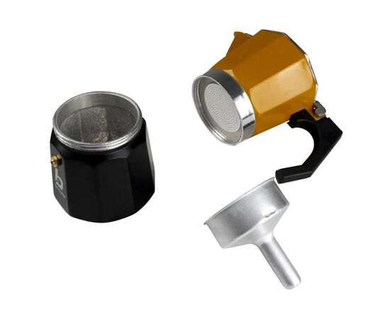 Гейзерная кофеварка Bo-Camp Hudson 3-cups Yellow/Black (2200518), изображение 2 Гейзерная кофеварка Bo-Camp Hudson 3-cups Yellow/Black (2200518), изображение 2