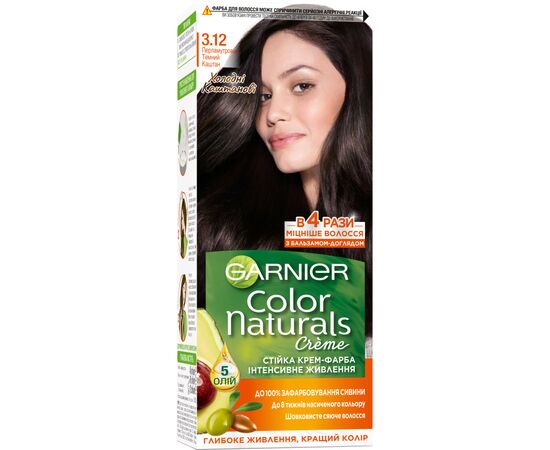 Краска для волос Garnier Color Naturals 3.12 - Перламутровый темный каштан 110 мл (3600542334976)