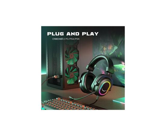 Навушники Fifine H6 RGB 7.1 Black (H6), зображення 9 Навушники Fifine H6 RGB 7.1 Black (H6), зображення 9