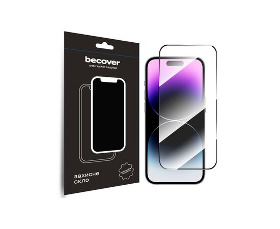 Скло захисне BeCover Apple iPhone 15 Pro Black (710593)
